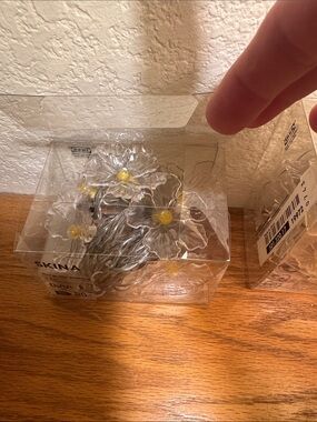 Clear Flower String Lights with Yellow Centers set of 2